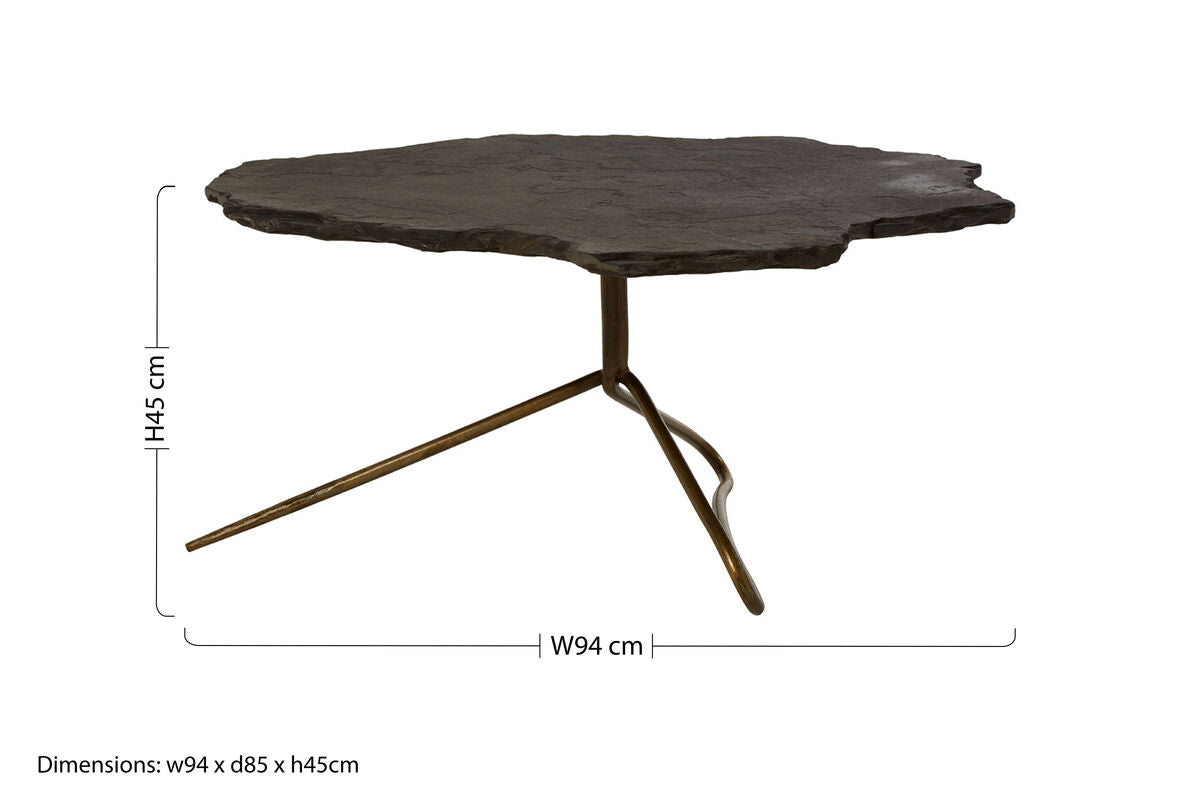 Rany Black Stone Top Coffee Table