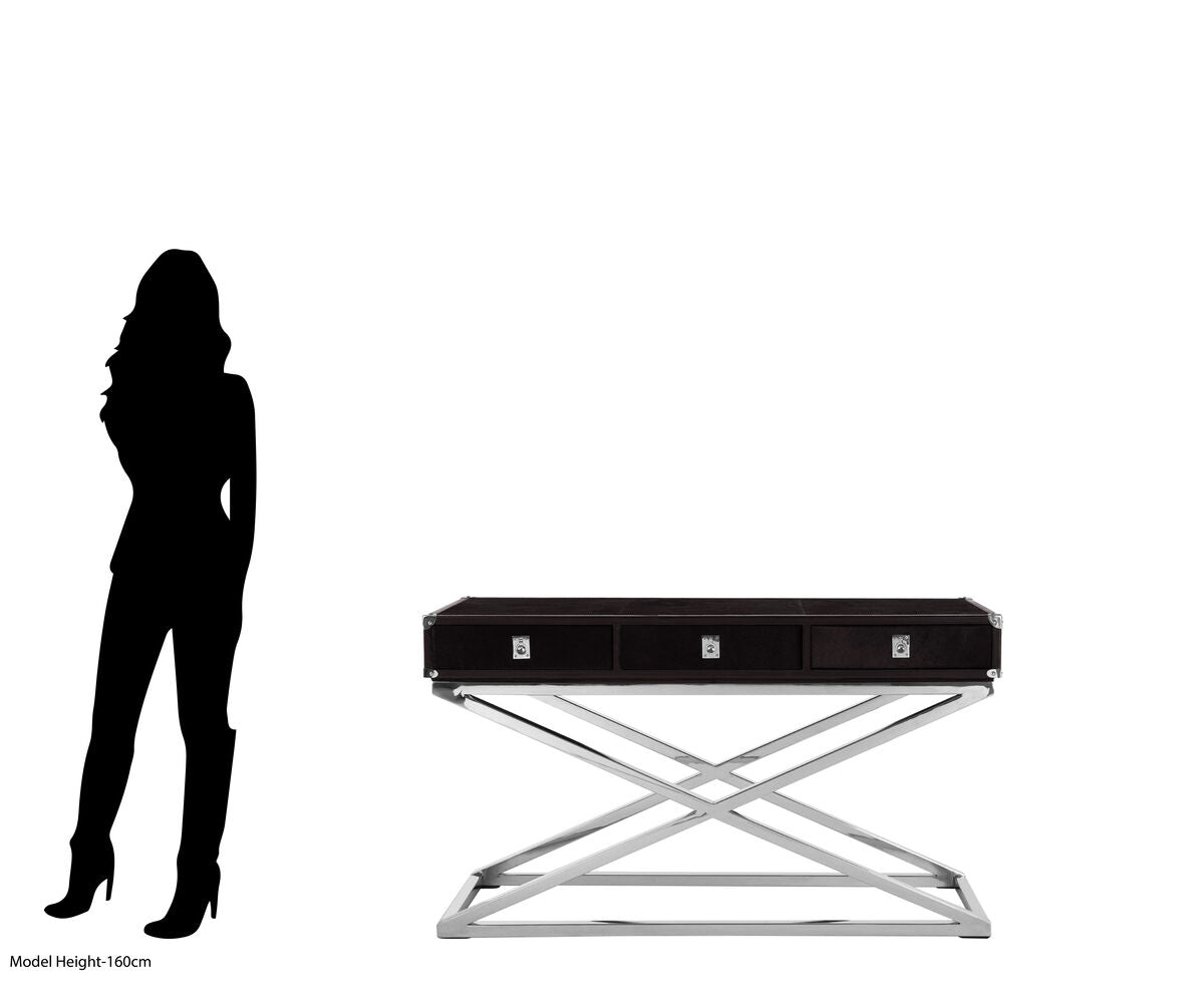 Kensington Townhouse Hair On Hide 3 Drawer Console Table