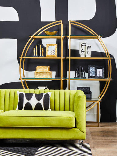 3 Seater Green Velvet Sofa | Brasa