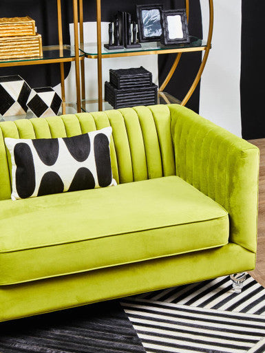 3 Seater Green Velvet Sofa | Brasa