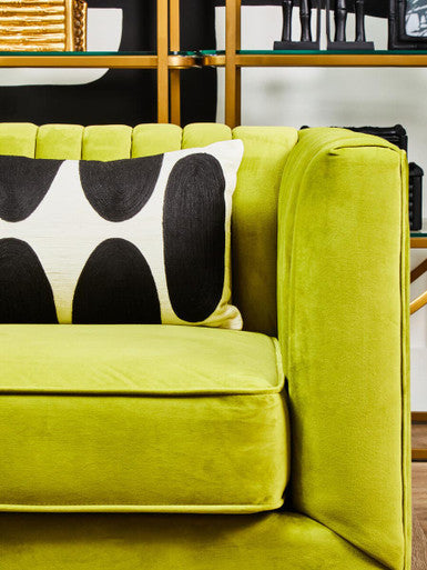 3 Seater Green Velvet Sofa | Brasa