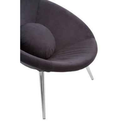 Arto Black Velvet Chair with Cushion