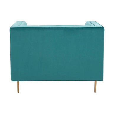 Otylia Green Velvet Armchair with Stainless Steel Base