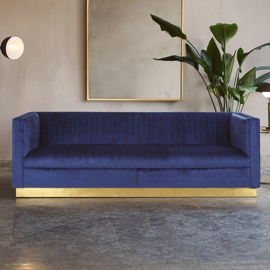 3 Seater Deep Blue Sofa | Opal