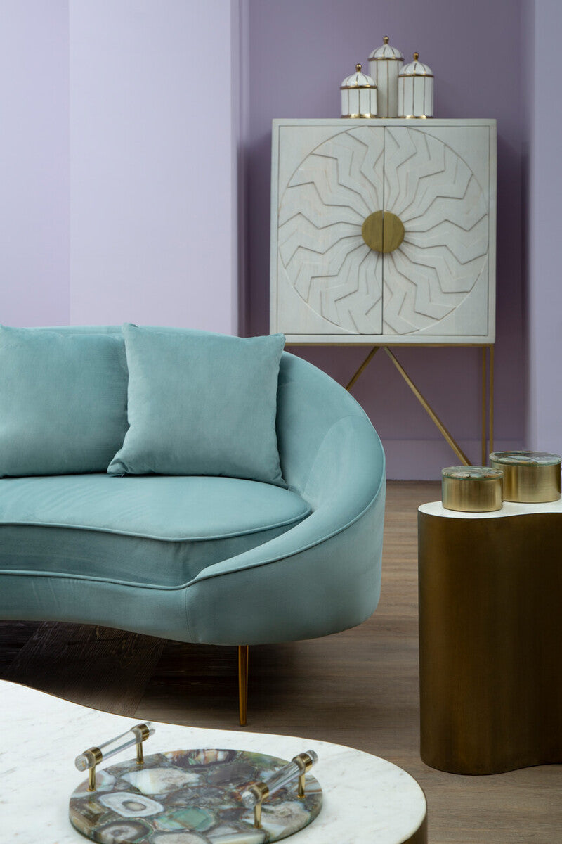 Osdin 4 Seat Light Turquoise Sofa