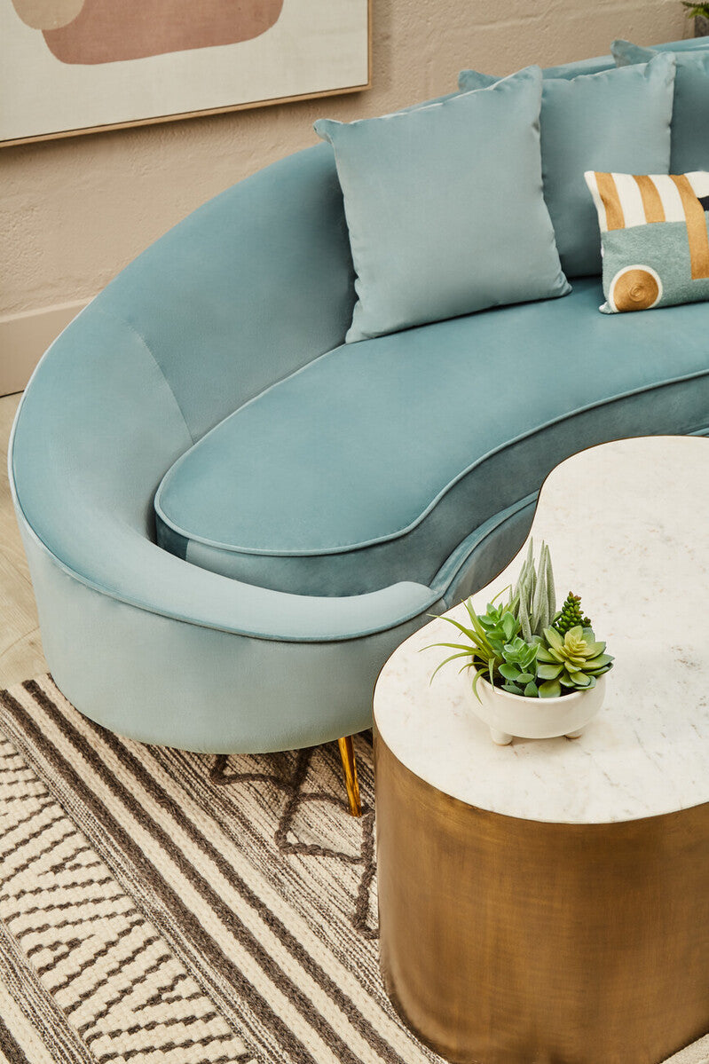 Osdin 4 Seat Light Turquoise Sofa