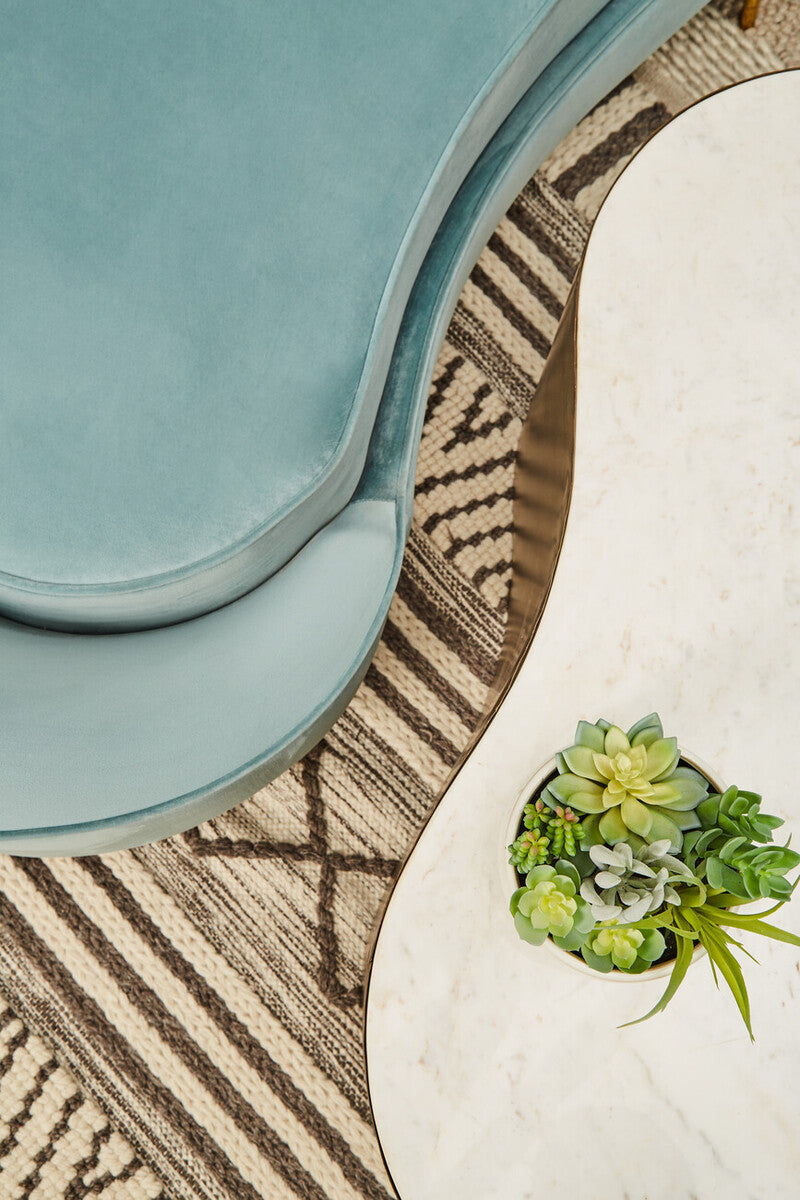 Osdin 4 Seat Light Turquoise Sofa