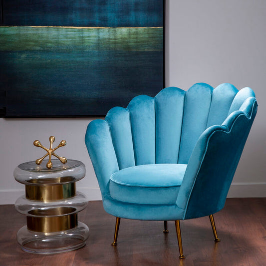 Ovala Blue Scalloped Chair