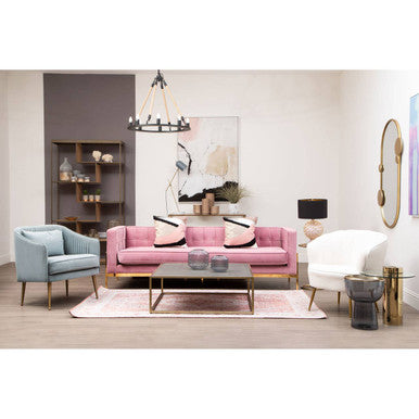 Textured Shahgreen Top and Gold Finish Square Coffee Table, Kempton
