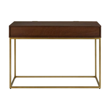 Textured Shahgreen 2 Drawer Gold Finish Console Table, Kempton