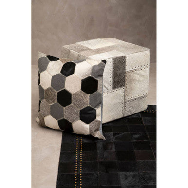 Safira Grey Pouffe