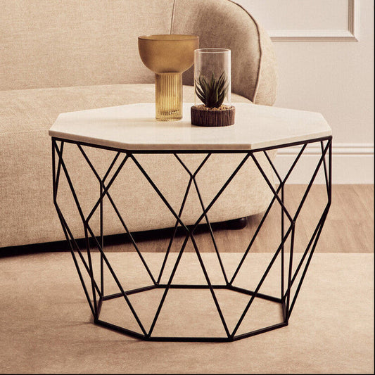 White Marble Top Octagon Table, Shalimar