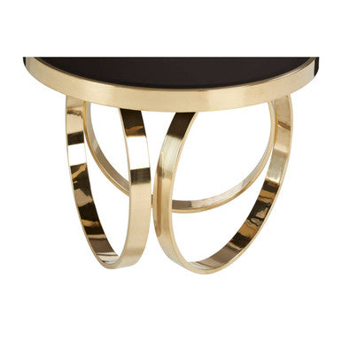 Black Mirrored Top Round Coffee Table, Ragusa