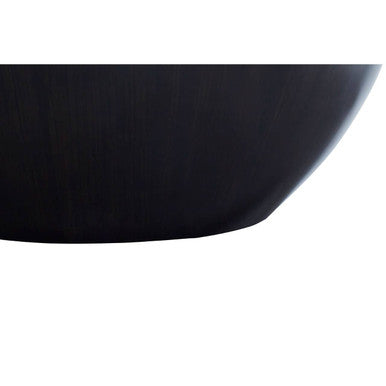 Natural Starburst Patterned Wood Top Round Ebony Console Table with Grey Bamboo Base | Gabo