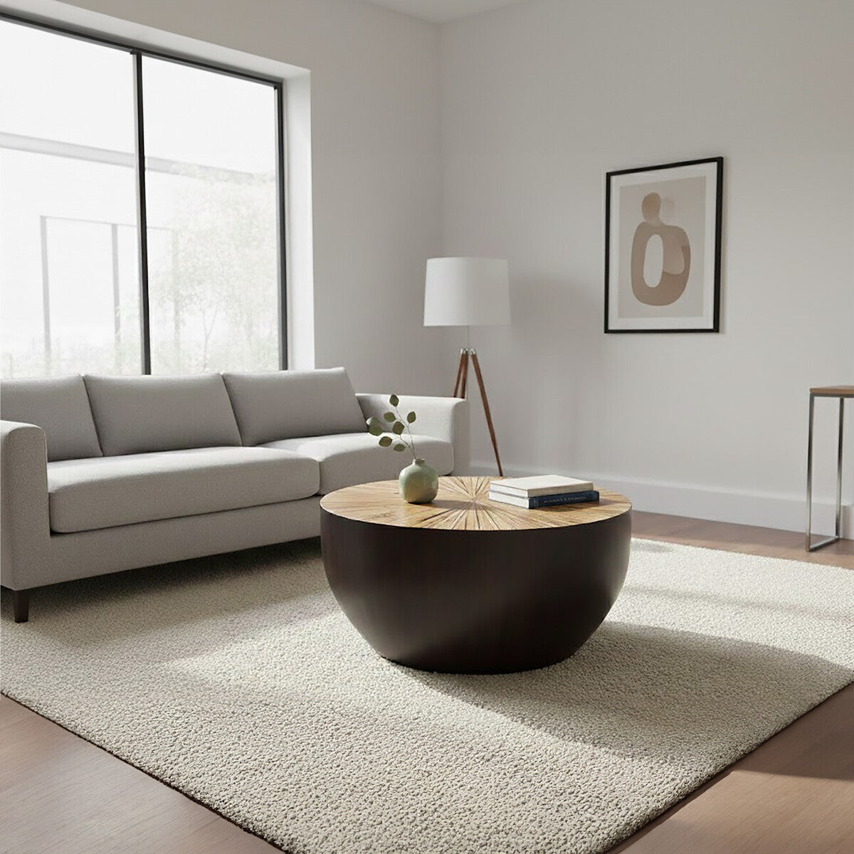 Gabo Small Round Ebony Coffee Table