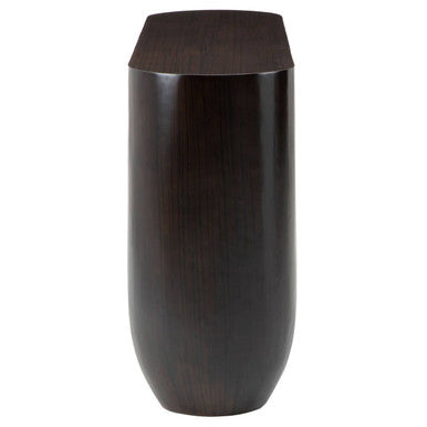 Black Oval Ebony Bamboo Console Table with Curved Edges and Undershelf Storage | Gabelle