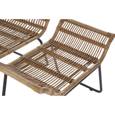 Natural Rattan Lounge Chair and Footstool | Manado