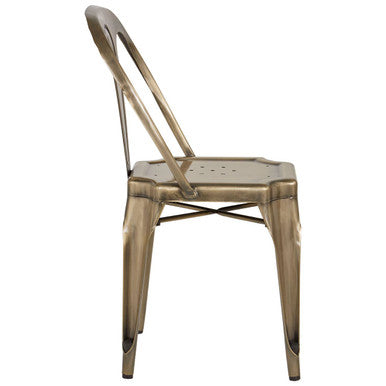 Grange Brass Finish Metal Chair