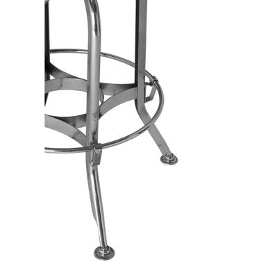 Gator Ash Wood And Silver Chrome Metal Stool
