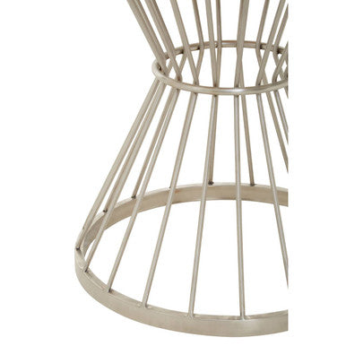 Anzio Hourglass Dining Table with Black Marble and Silver Base