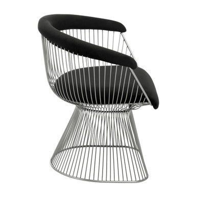 Anzio Black Velvet Chair with Hourglass Shape