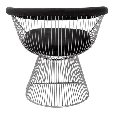 Anzio Black Velvet Chair with Hourglass Shape