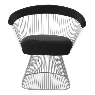 Anzio Black Velvet Chair with Hourglass Shape