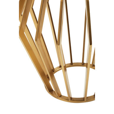 Ackley Gold Metal  Side Table with Black Glass Top
