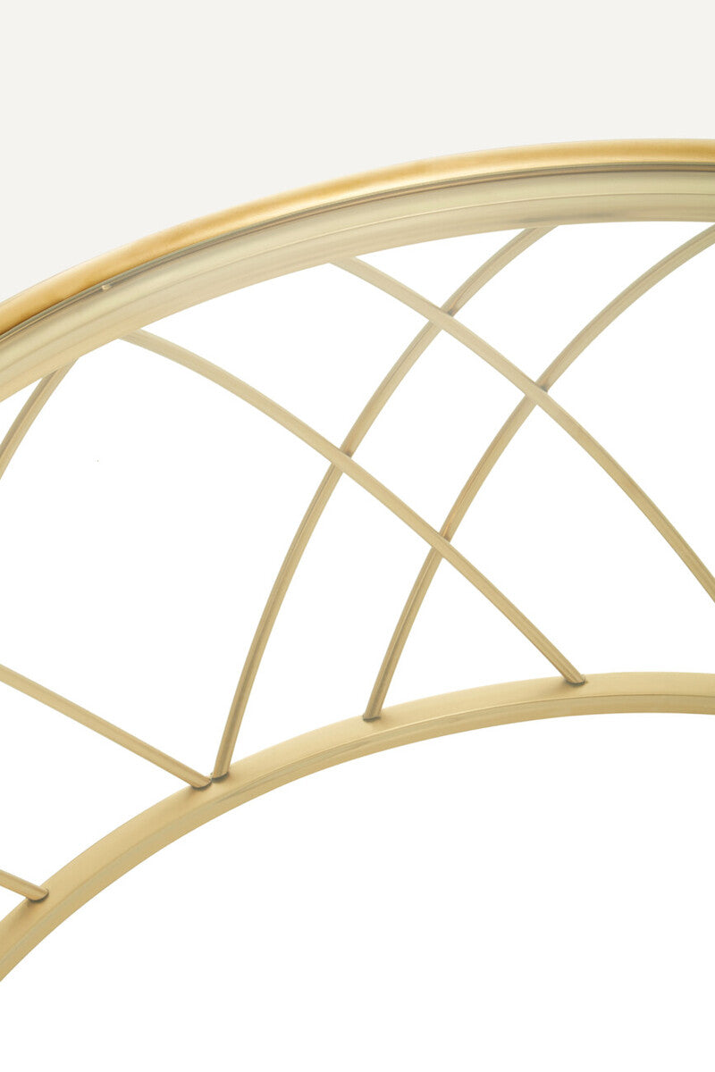 Ackley Gold Round Coffee Table with Clear Glass