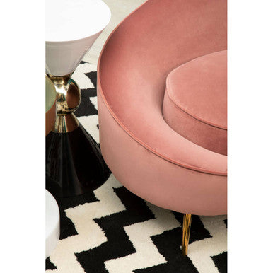 Gold and Black Metal Angular Side Table with White and Black Top and Rounded Base | Martini