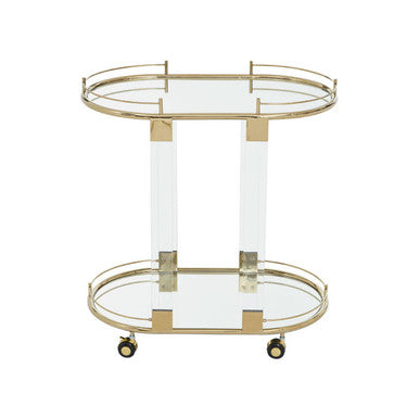 Oria Drinks Trolley With Warm Gold Metallic Frame