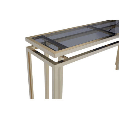 Grey Glass Top Console Table | Oria