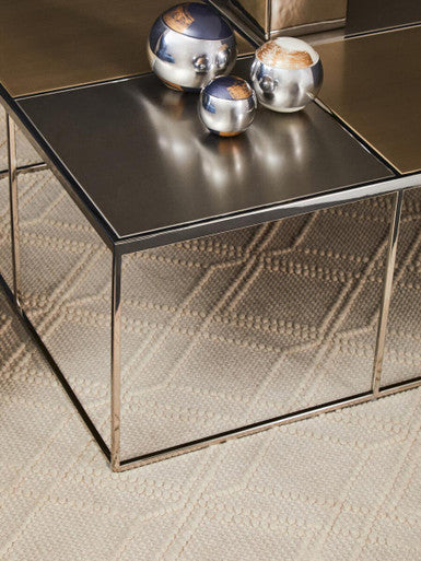 Brushed Gold and Silver Square Coffee Table, Oria