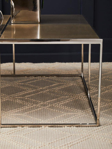 Brushed Gold and Silver Square Coffee Table, Oria