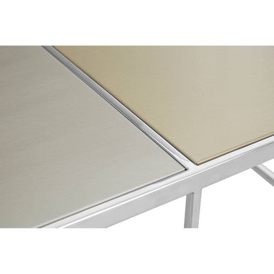 Brushed Gold and Silver Square Coffee Table, Oria