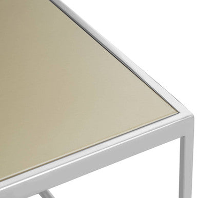 Brushed Gold and Silver Square Coffee Table, Oria