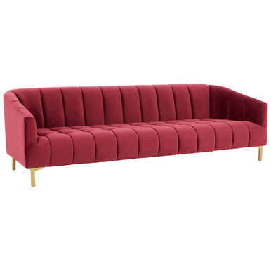 3 Seater Wine Velvet Sofa | Bella