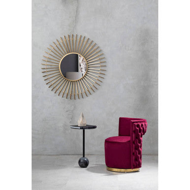 Bola Red Wine Velvet Swivel Chair
