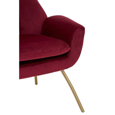 Billi Wine Velvet Lounge Chair