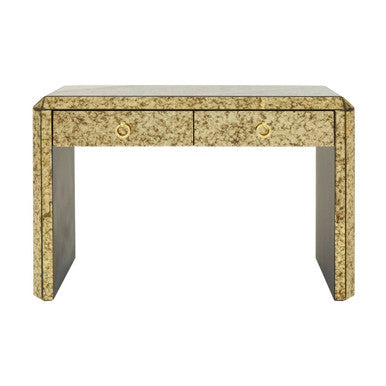 Antique Mirror Console Table with 2 Drawers in Gold Finish | Komo
