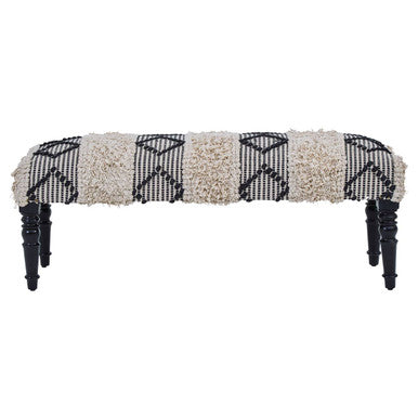 Cefena Black And White Moroccan Bench