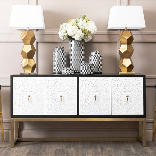 Black and White Four Door Sideboard | Dumas
