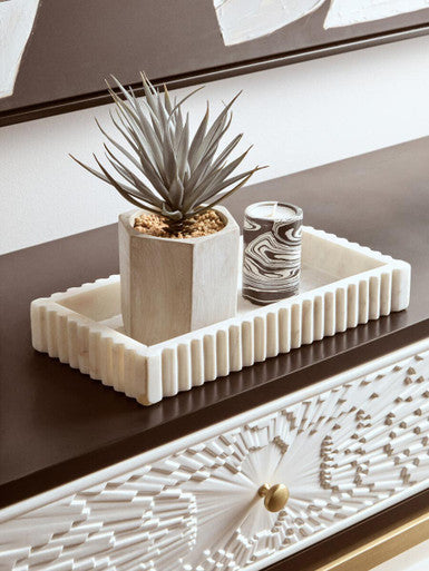 Black and White 2 Drawers Warm Metallic Finish Console Table with Gold Knob Handle, Dumas