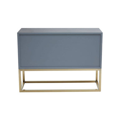 Grey and Gold Warm Metallic Finish Shagreen Effect 4-Drawer Console Table with Knob Handle | Deskey