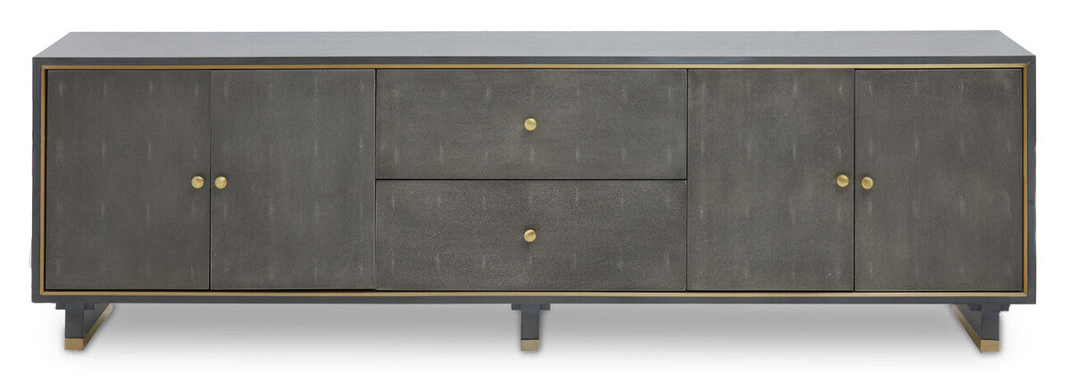 Grey Shagreen Effect Media Unit | Deskey
