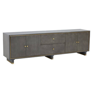 Grey Shagreen Effect Media Unit | Deskey