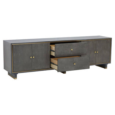 Grey Shagreen Effect Media Unit | Deskey