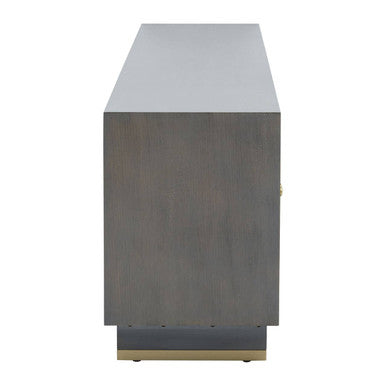 Grey Shagreen Effect Media Unit | Deskey