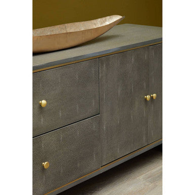 Grey Shagreen Effect Media Unit | Deskey