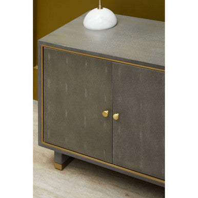 Grey Shagreen Effect Media Unit | Deskey